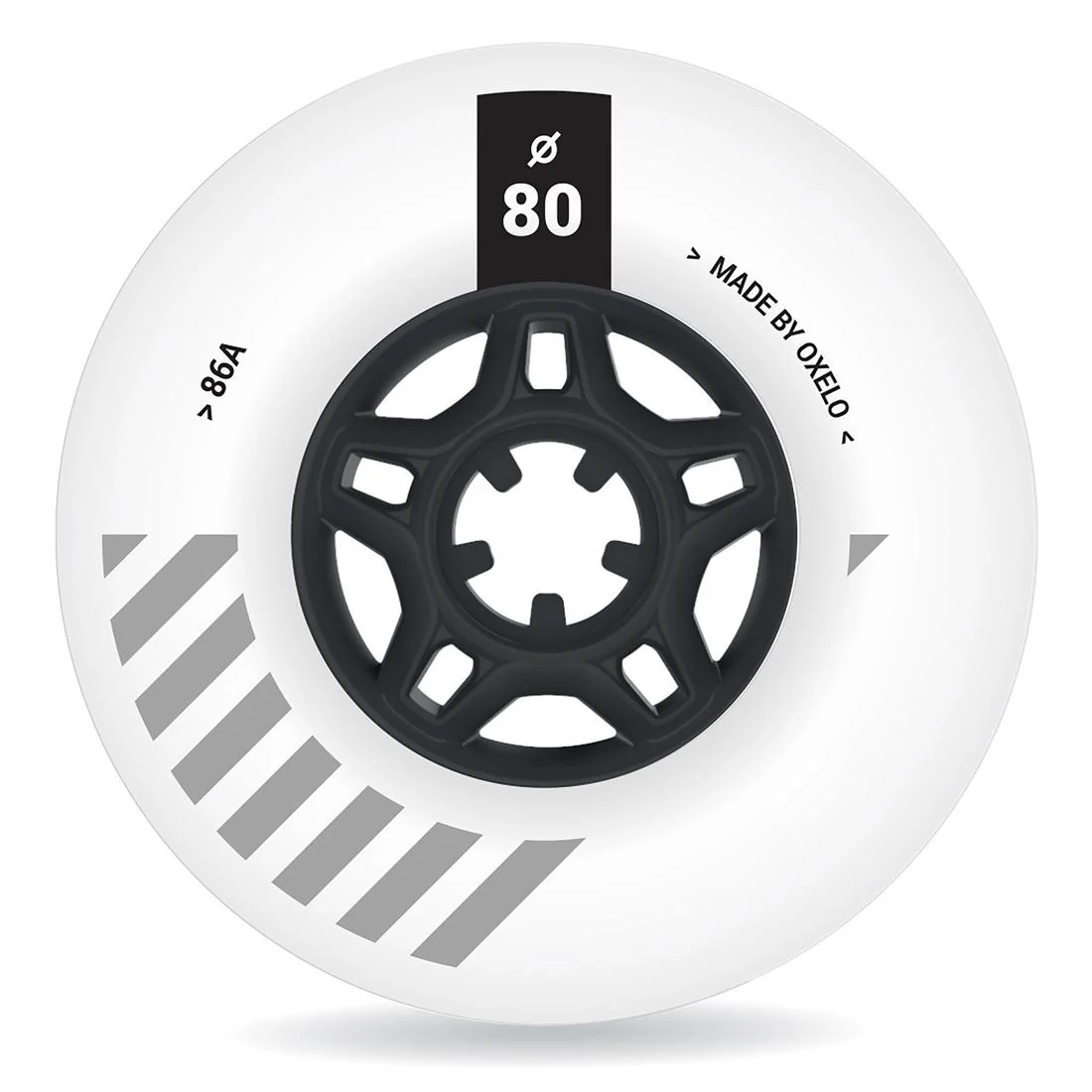 4 roues de roller en ligne freeride 80mm 86A blanches - Image 3