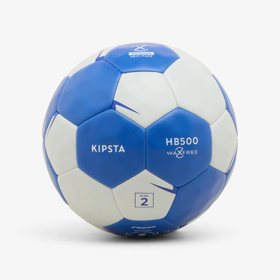 Ballon de handball sans résine taille 2 - Waxfree Ultragrip bleu / blanc - Image 4