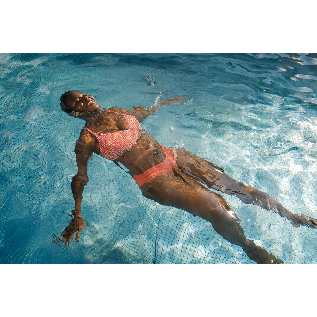 Bas de maillot de bain culotte texturée natation Femme, Lila simy terracotta - Image 8