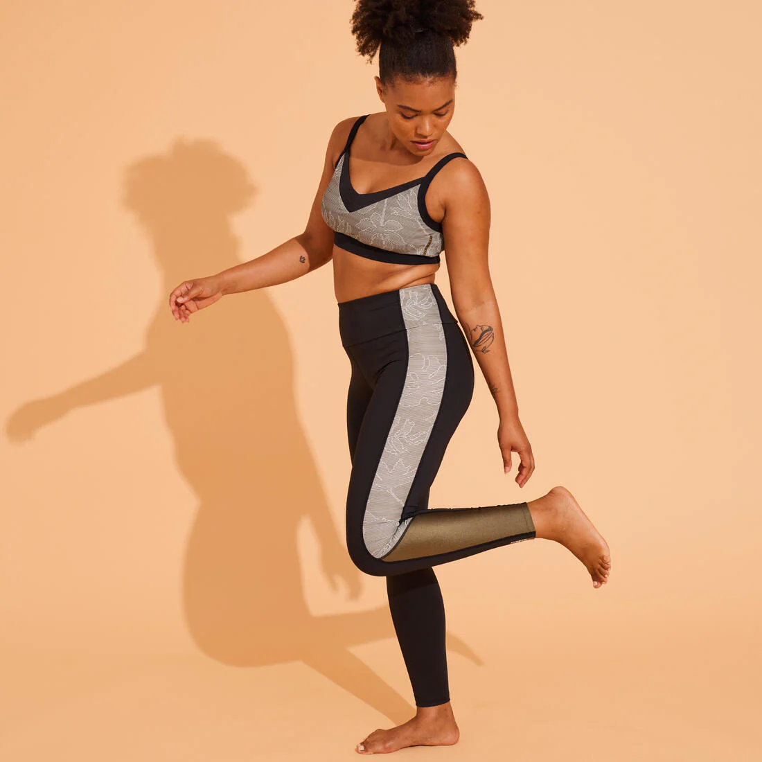 BAS DE MAILLOT DE BAIN LEGGING AQUAGYM-AQUABIKE FEMME NOIR IMPRIME - Image 7