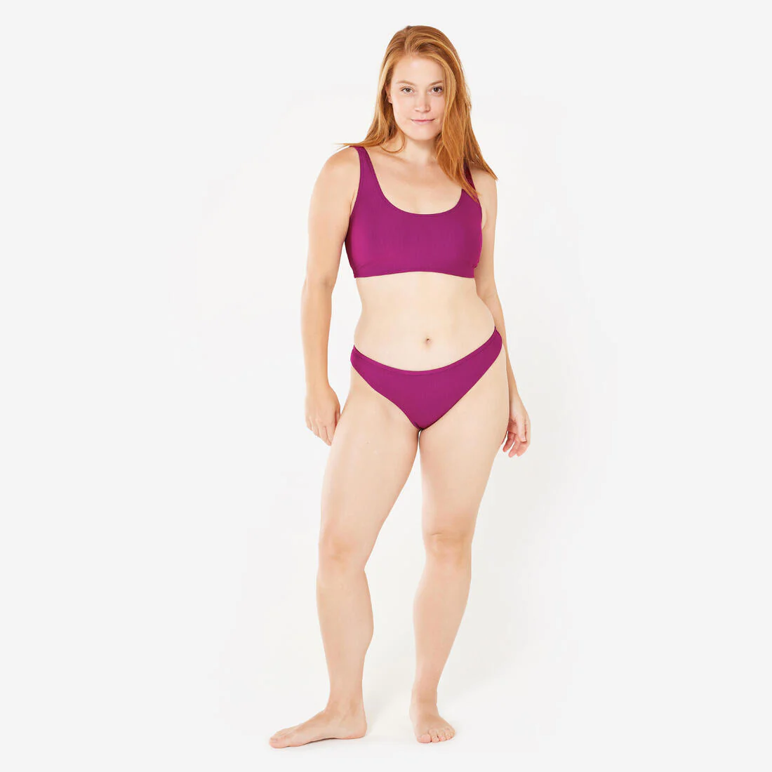 Bas de maillot tanga texturé surf Femme - Lulu violet - Image 2