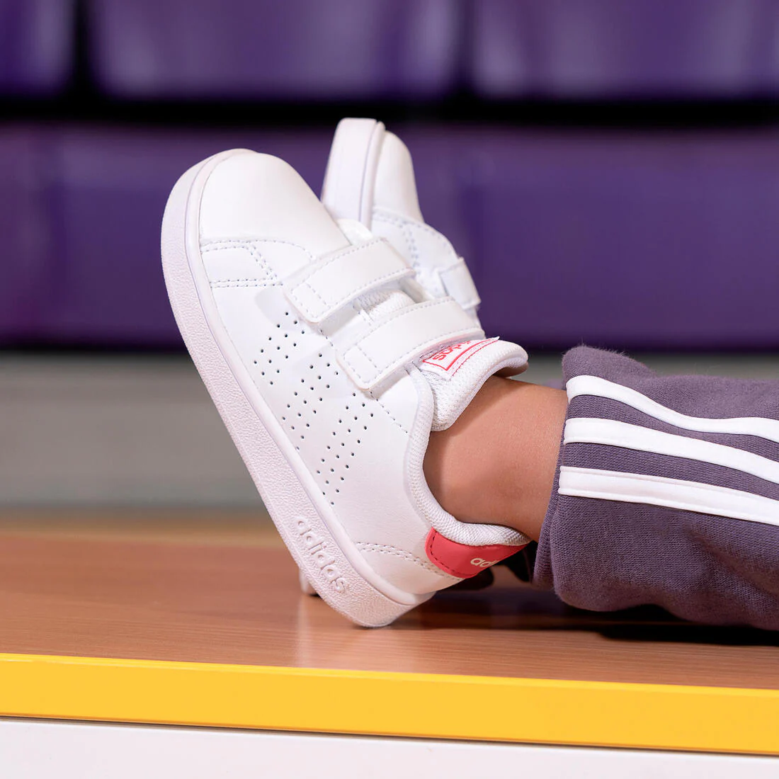 Baskets à scratch bébé - ADIDAS ADVANTAGE blanc/rose - Image 10