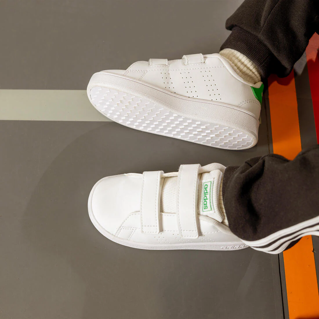 Baskets à scratch bébé - ADIDAS ADVANTAGE blanc/vert - Image 13
