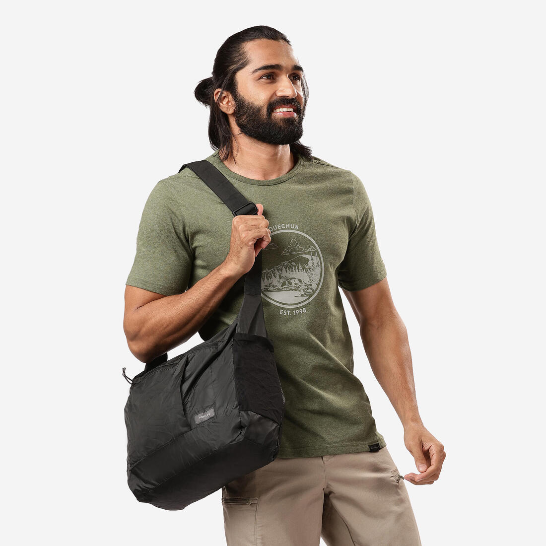 Besace compacte de trek voyage TRAVEL 15L noire - Image 13