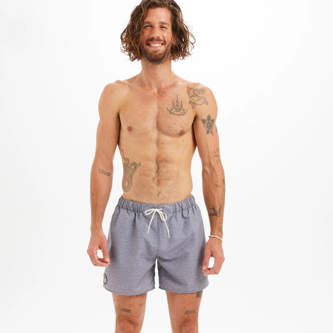 Boardshort surf 100 15" POPSTRIPE BLUE - Image 9