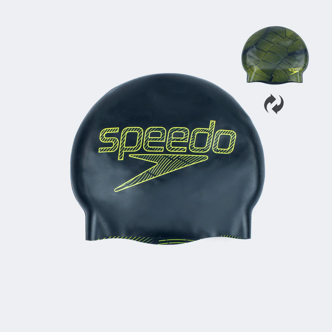 Bonnet de Bain Silicone SPEEDO DRIZZLE Noir Jaune Réversible - Image 3