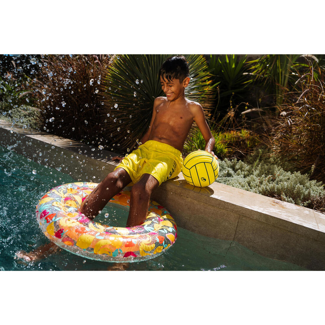 Bouée piscine gonflable imprimée grande taille 92 cm avec poignées - Image 18