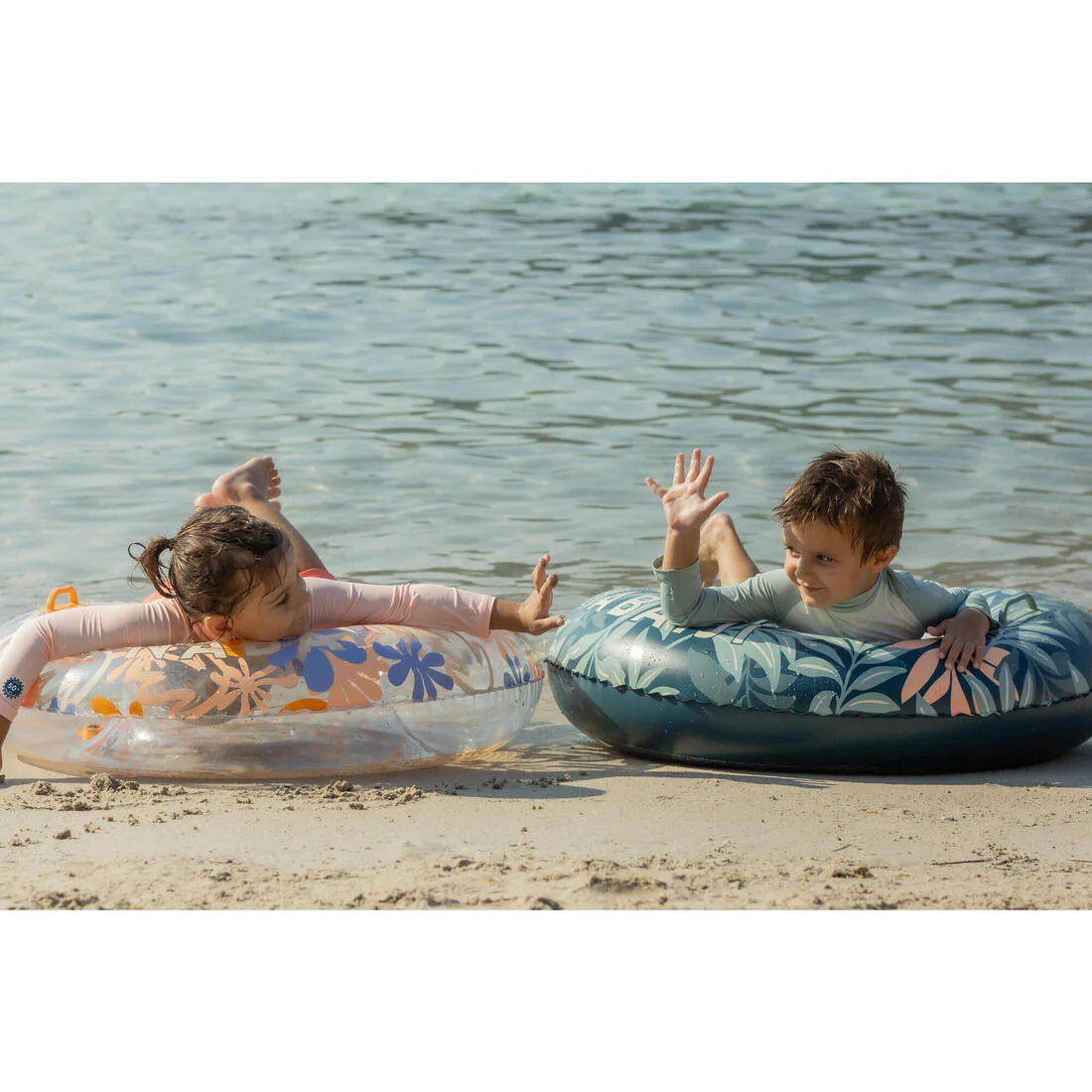 Bouée piscine gonflable imprimée grande taille 92 cm avec poignées - Image 32