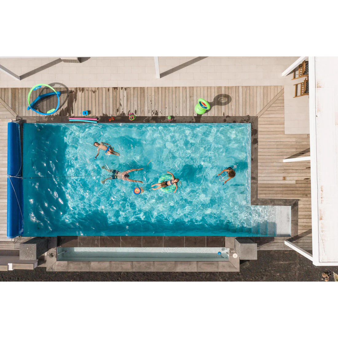 Bouée piscine gonflable imprimée grande taille 92 cm avec poignées - Image 33