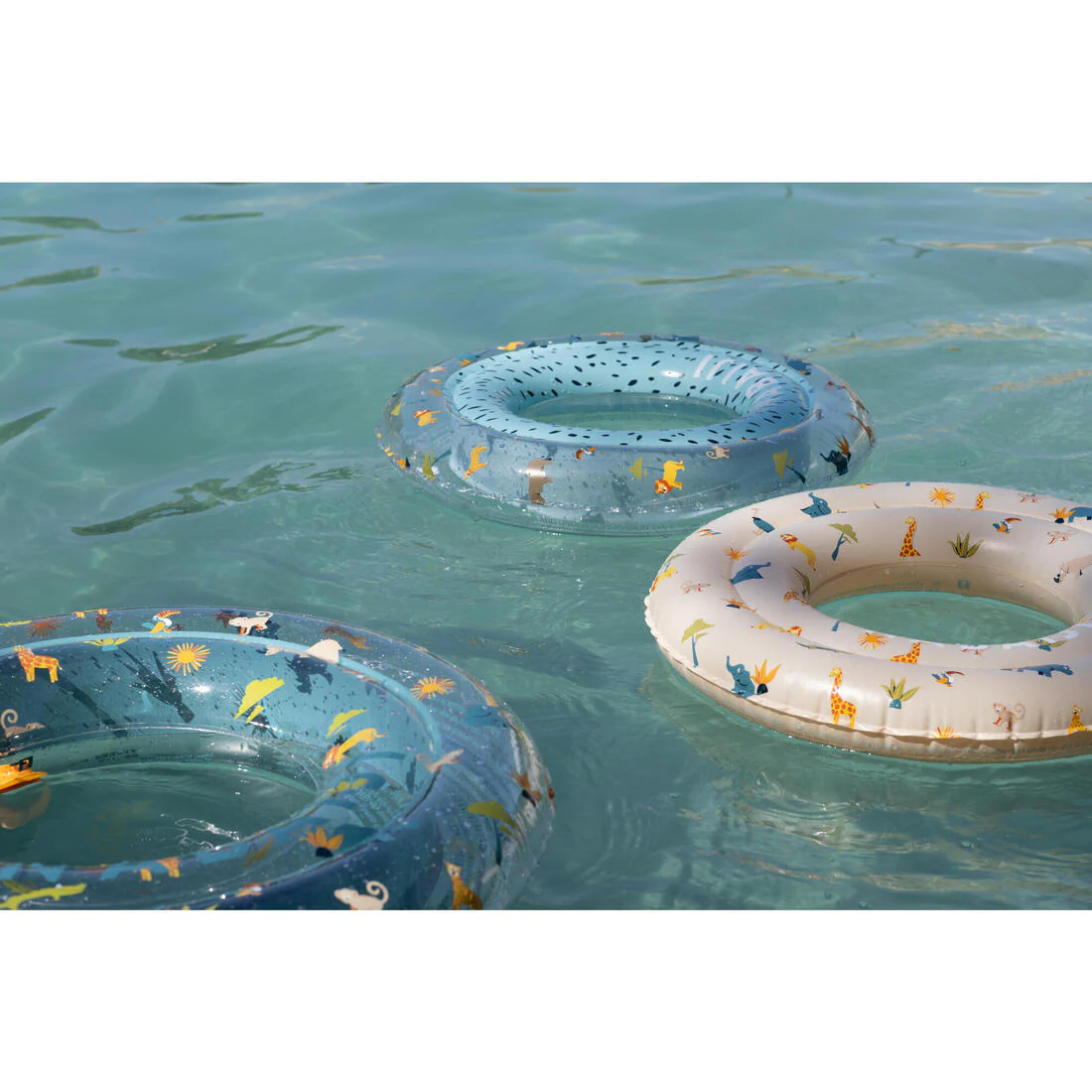 Bouée piscine gonflable transparente 51 cm imprimé savane - Image 37