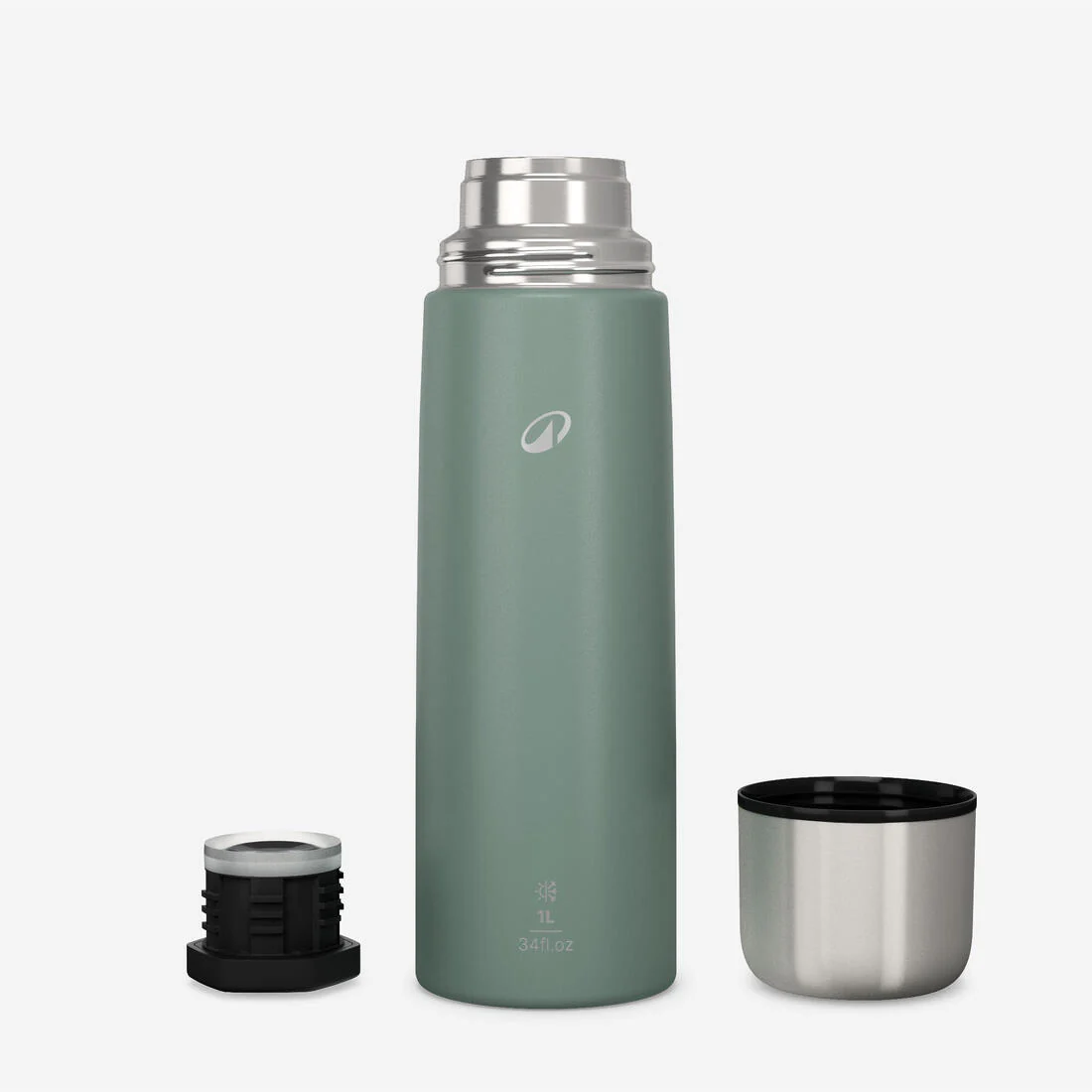 Bouteille isotherme inox 1L avec gobelet pour la randonnée - Image 3
