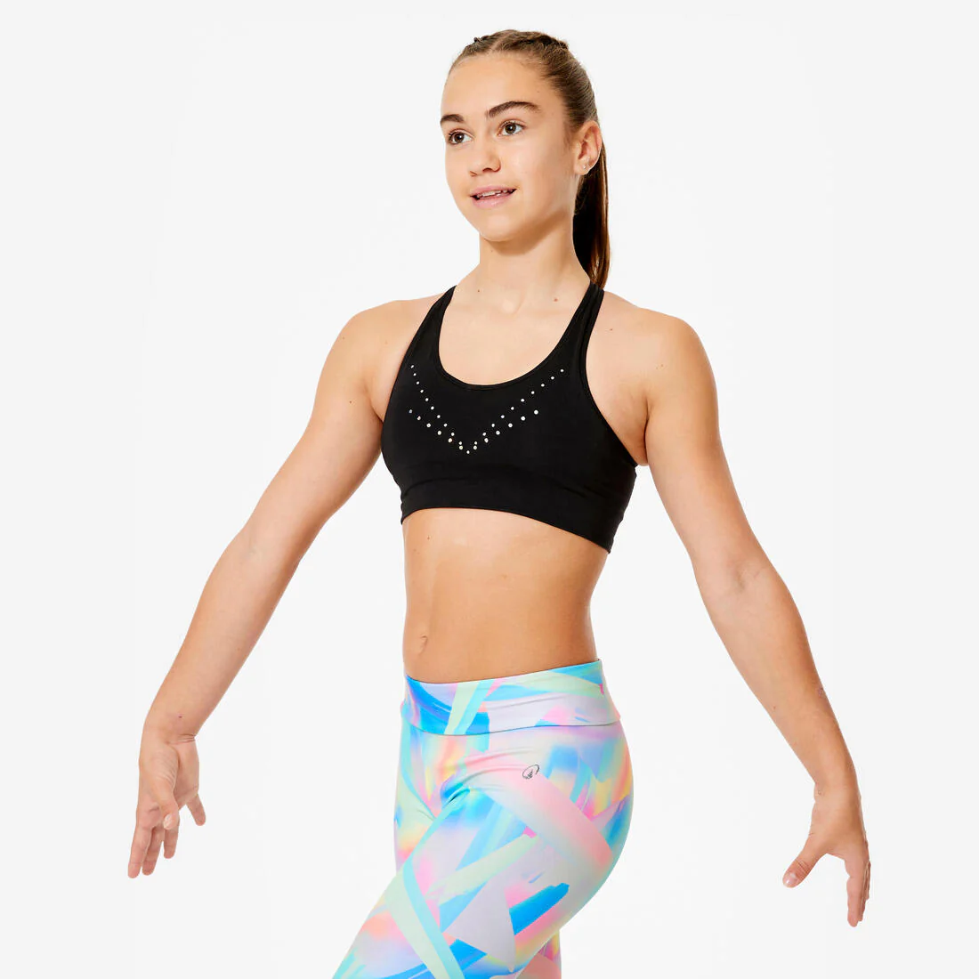 Brassiere gym noire fille 500 - Image 2