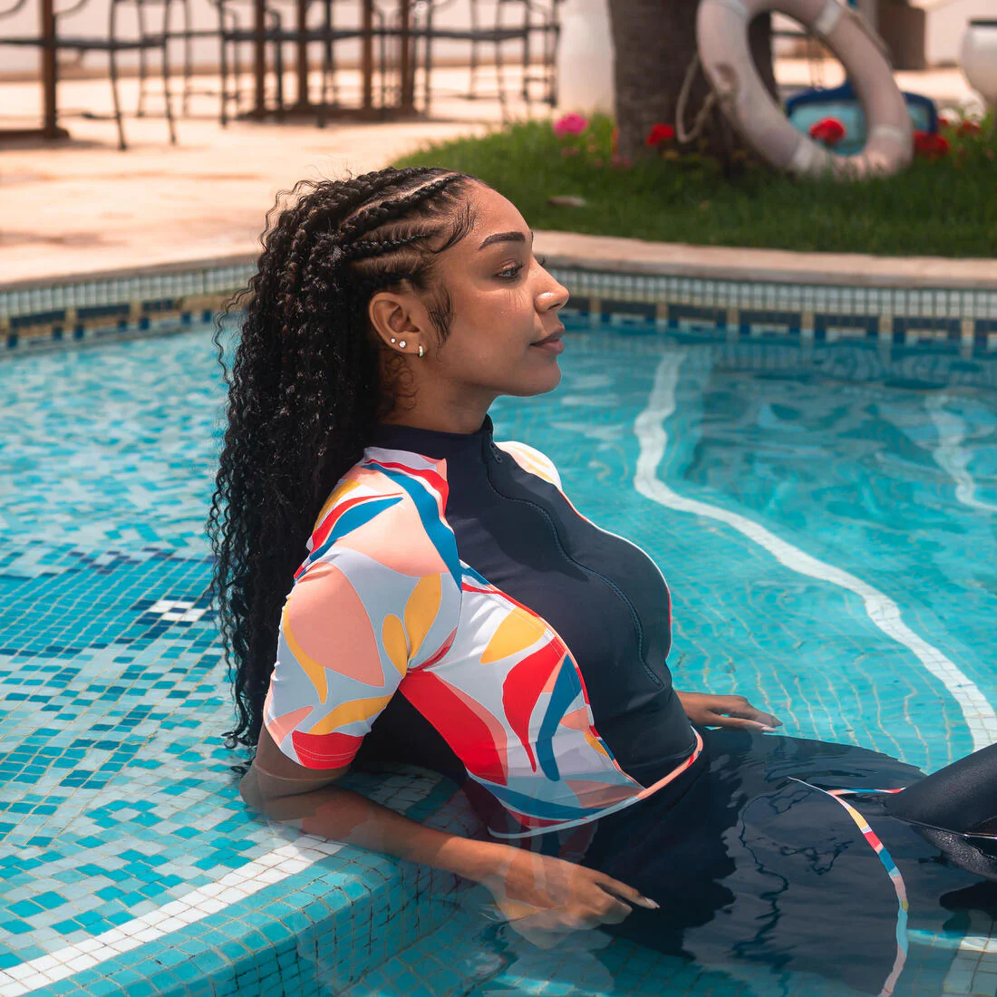 BURKINI RIME 100 MANCHES COURTES NAVY LEA MELON - Image 7
