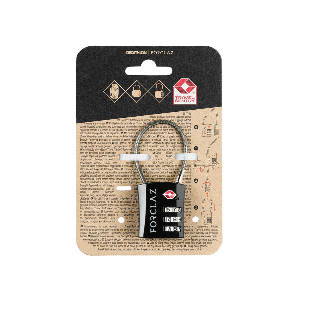 Cadenas à code de voyage câble, Travel TSA noir - Image 6