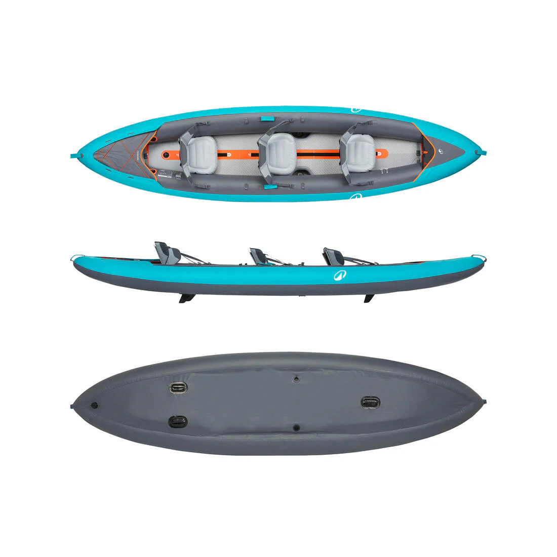 Canoë kayak gonflable 2/3 places - Tribord 100+ Bleu - Image 3