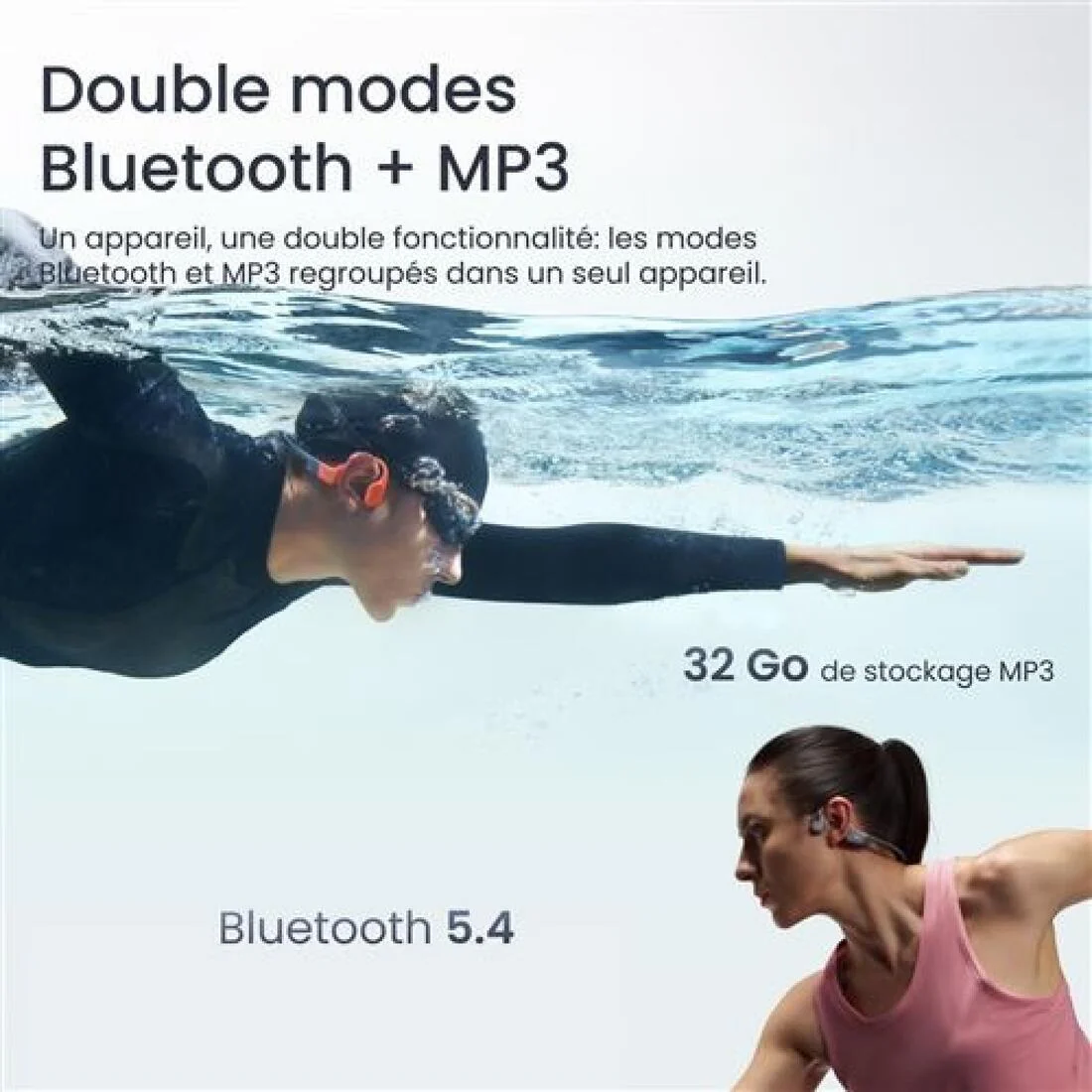 CASQUE  DE SPORT A CONDUCTION OSSEUSE - SHOKZ OPENSWIM PRO - Image 3