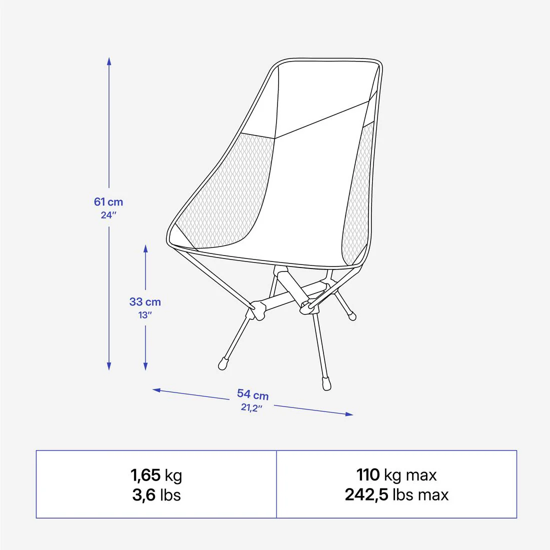 CHAISE BASSE DE CAMPING 500L - PLIANTE ET COMPACTE - Image 9