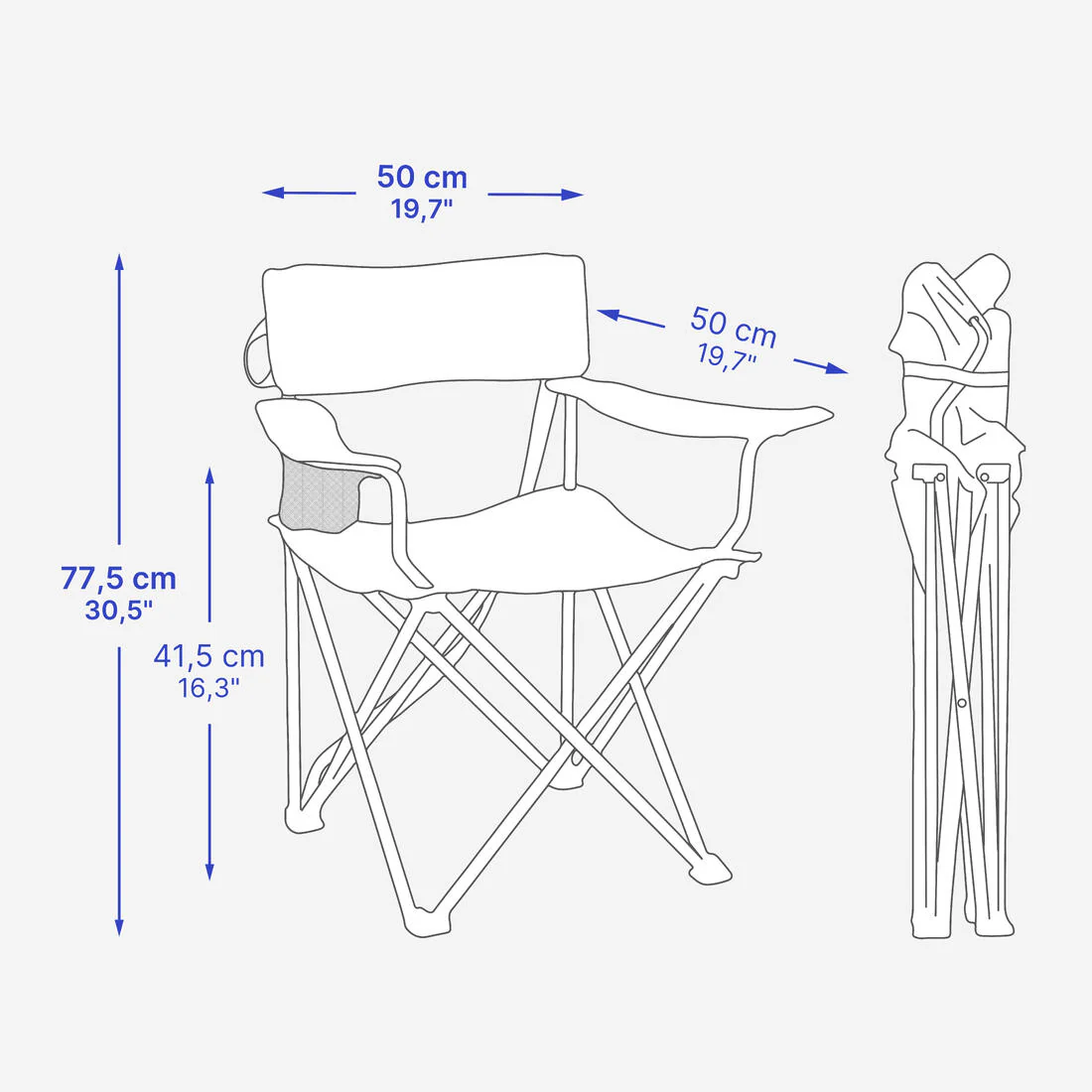 Chaise de camping avec accoudoir, pliante et confortable - Image 4