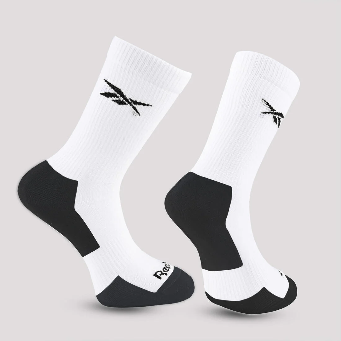 Chaussettes de fitness hautes adulte, blanc, lot de 3 paires - Image 3