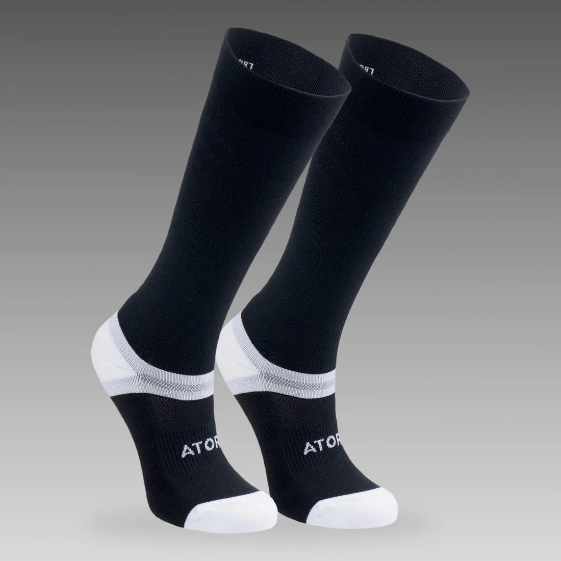 Chaussettes de handball compressives hautes adulte H900 noir/blanc - Image 3