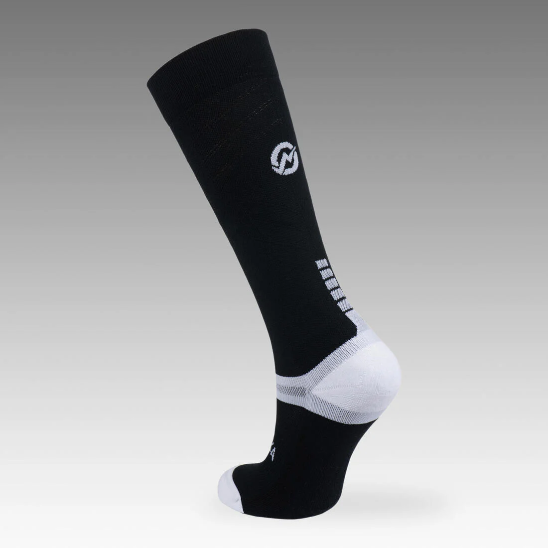 Chaussettes de handball compressives hautes adulte H900 noir/blanc - Image 4