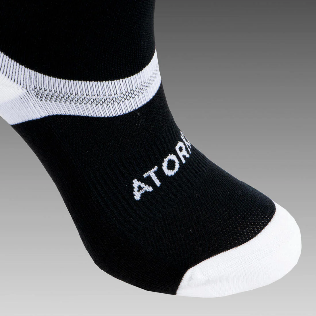 Chaussettes de handball compressives hautes adulte H900 noir/blanc - Image 6