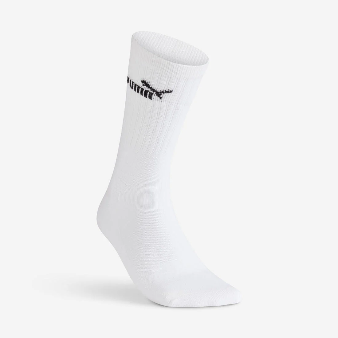 Chaussettes de sport hautes lot de 3 paires enfant, Puma JR high blanc gris noir - Image 2