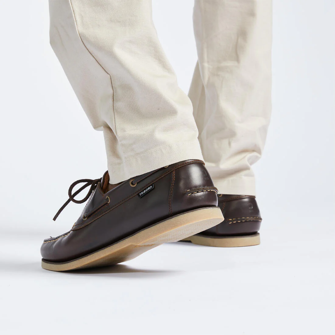 Chaussures bateau cuir Sailing 500 - Image 8