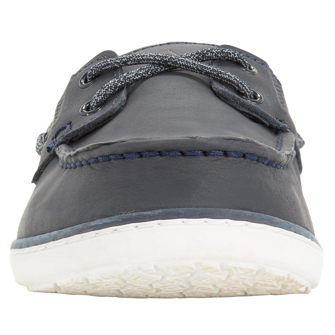 Chaussures bateau en cuir SAILING 500 femme Navy - Image 3