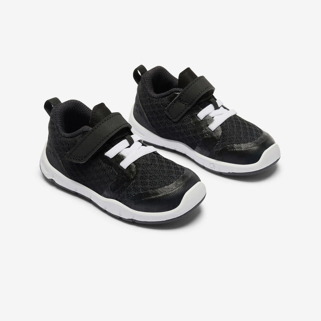 Chaussures de sport à scratch respirantes et confortables bébé, noir et - Image 5