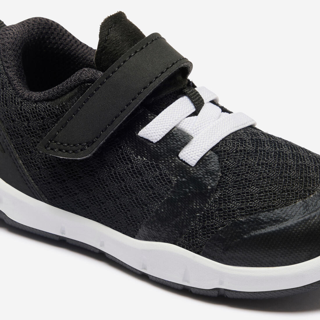 Chaussures de sport à scratch respirantes et confortables bébé, noir et - Image 8