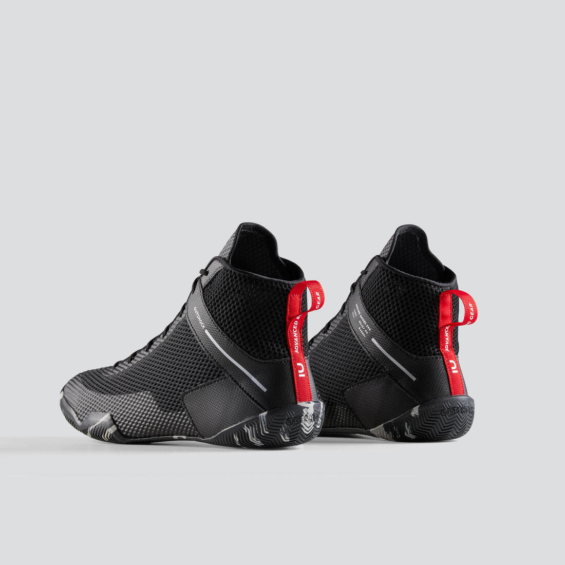 Chaussures de boxe anglaise 500 noires, légères et flexibles. - Image 3