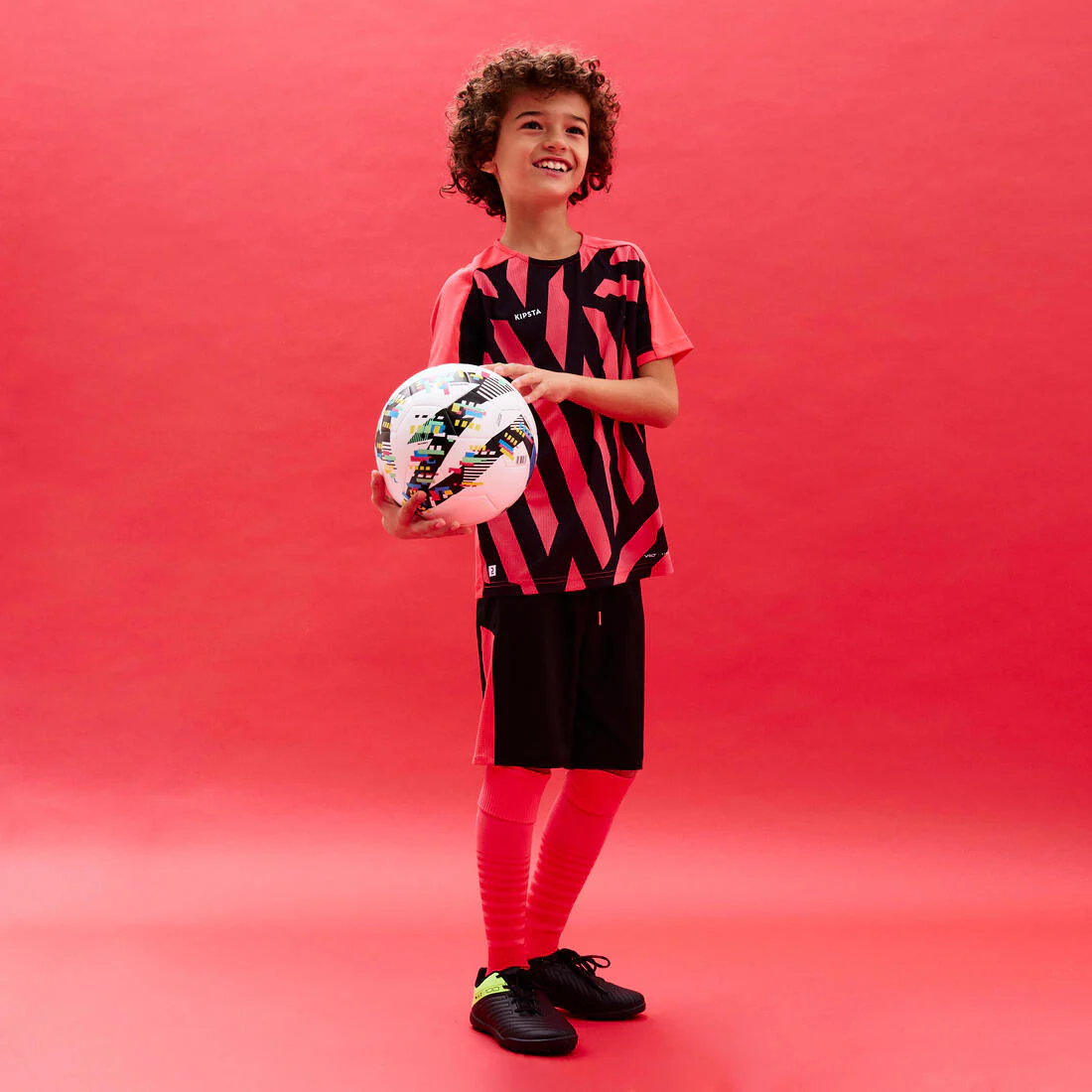 CHAUSSURES DE FOOTBALL ENFANT A LACETS 100 TURF TF NOIR ET JAUNE - Image 10