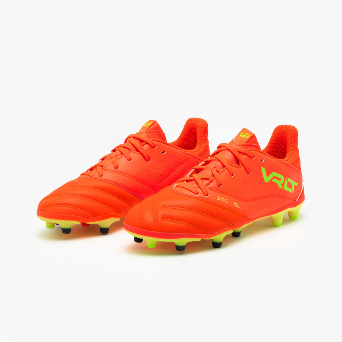 CHAUSSURES DE FOOTBALL ENFANT EN CUIR ET A LACETS VIRALTO II FG ACID RED - Image 2