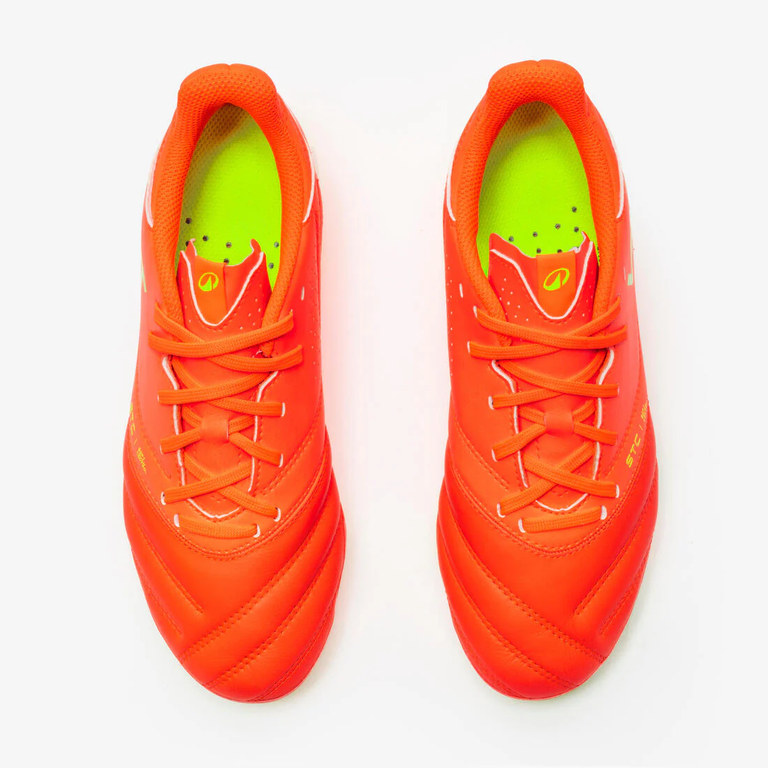 CHAUSSURES DE FOOTBALL ENFANT EN CUIR ET A LACETS VIRALTO II FG ACID RED - Image 7