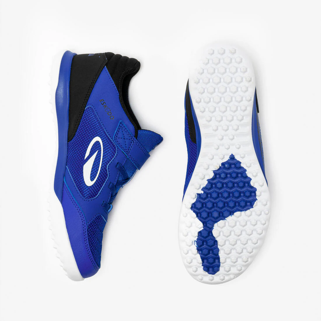 Chaussures de football sans lacet enfant, Eskudo Club Turf Easy bleu et - Image 10