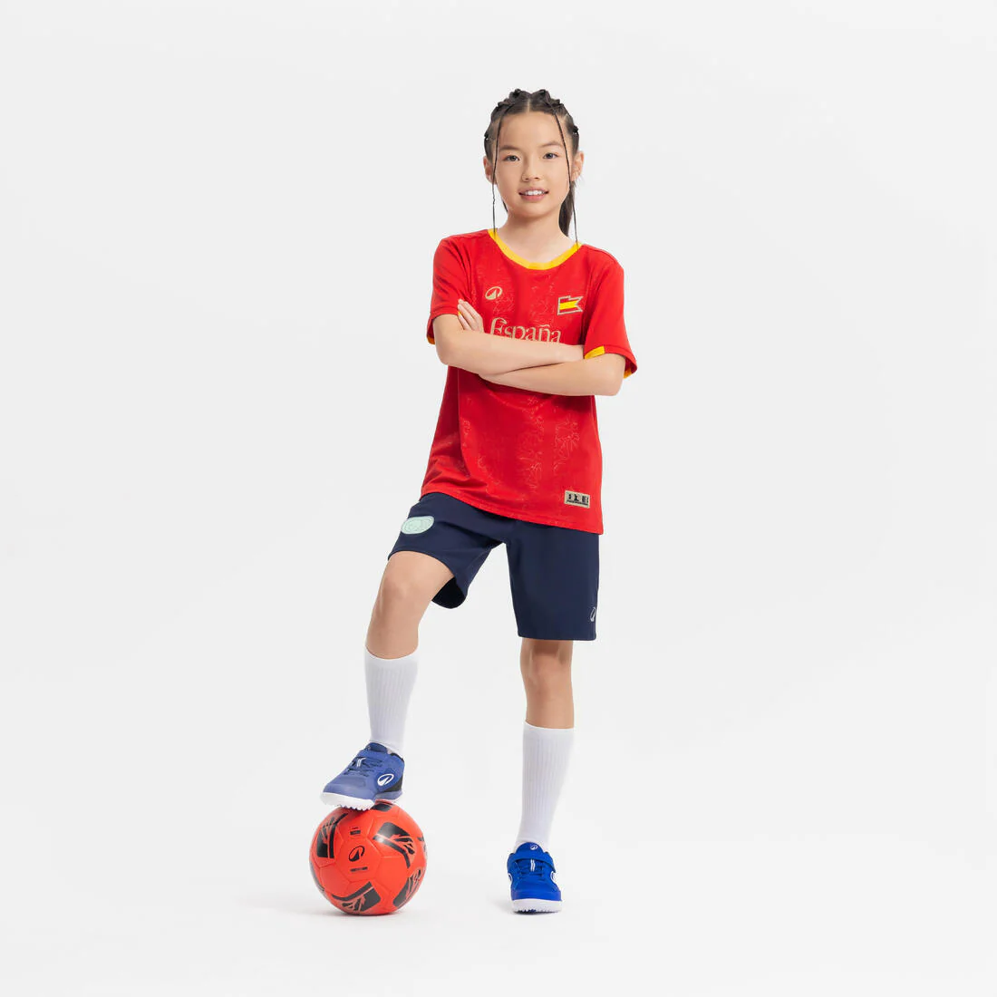 Chaussures de football sans lacet enfant, Eskudo Club Turf Easy bleu et - Image 12