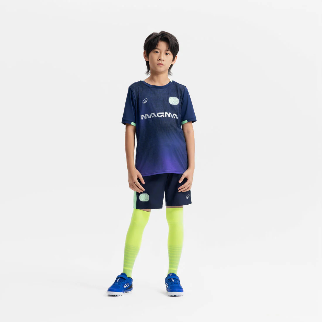 Chaussures de football sans lacet enfant, Eskudo Club Turf Easy bleu et - Image 15