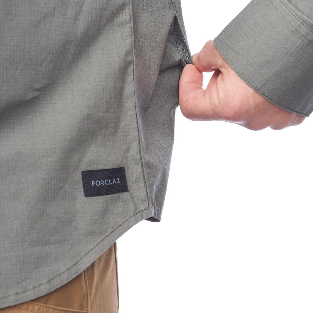 Chemise de trek voyage - TRAVEL 500 MODUL manches longues kaki homme - Image 16