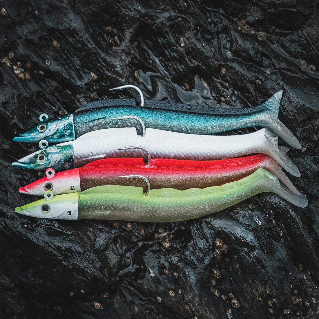 COMBO leurres souples shad lançon EELO 200 48gr FLUO - Image 16