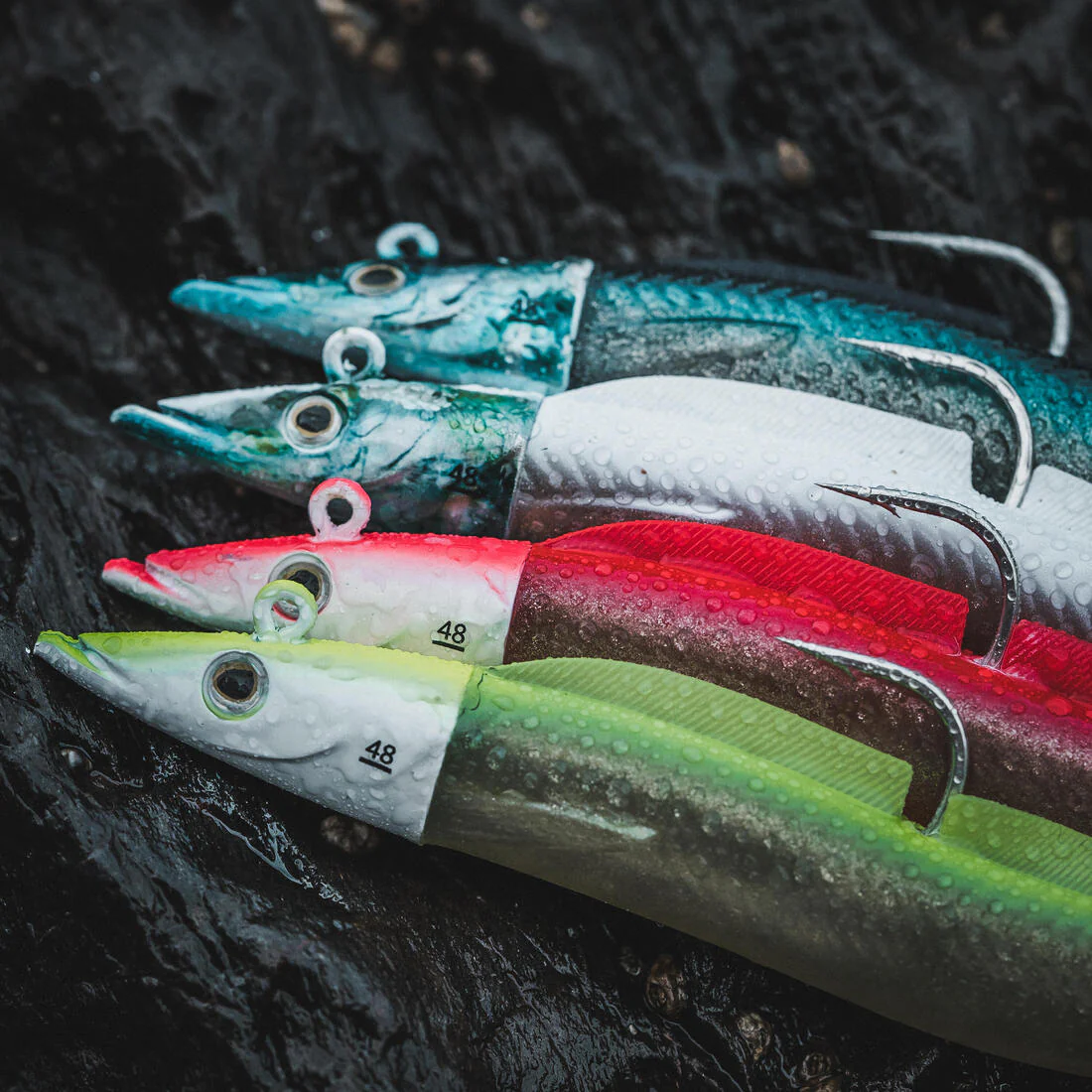 COMBO leurres souples shad lançon EELO 200 48gr FLUO - Image 20