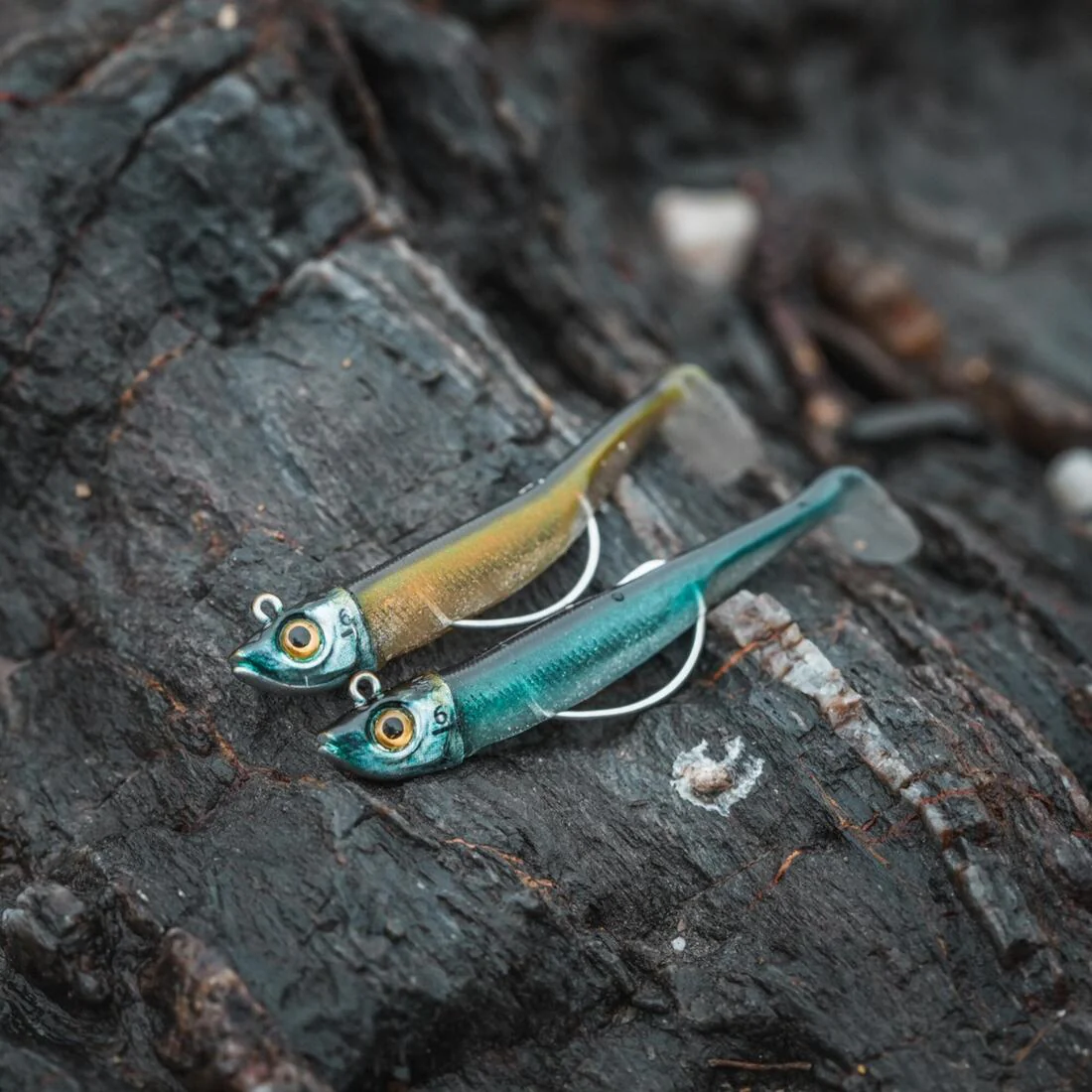 COMBO shad texan anchois ANCHO 70 6gr BLANC/DOS en mer - Image 13