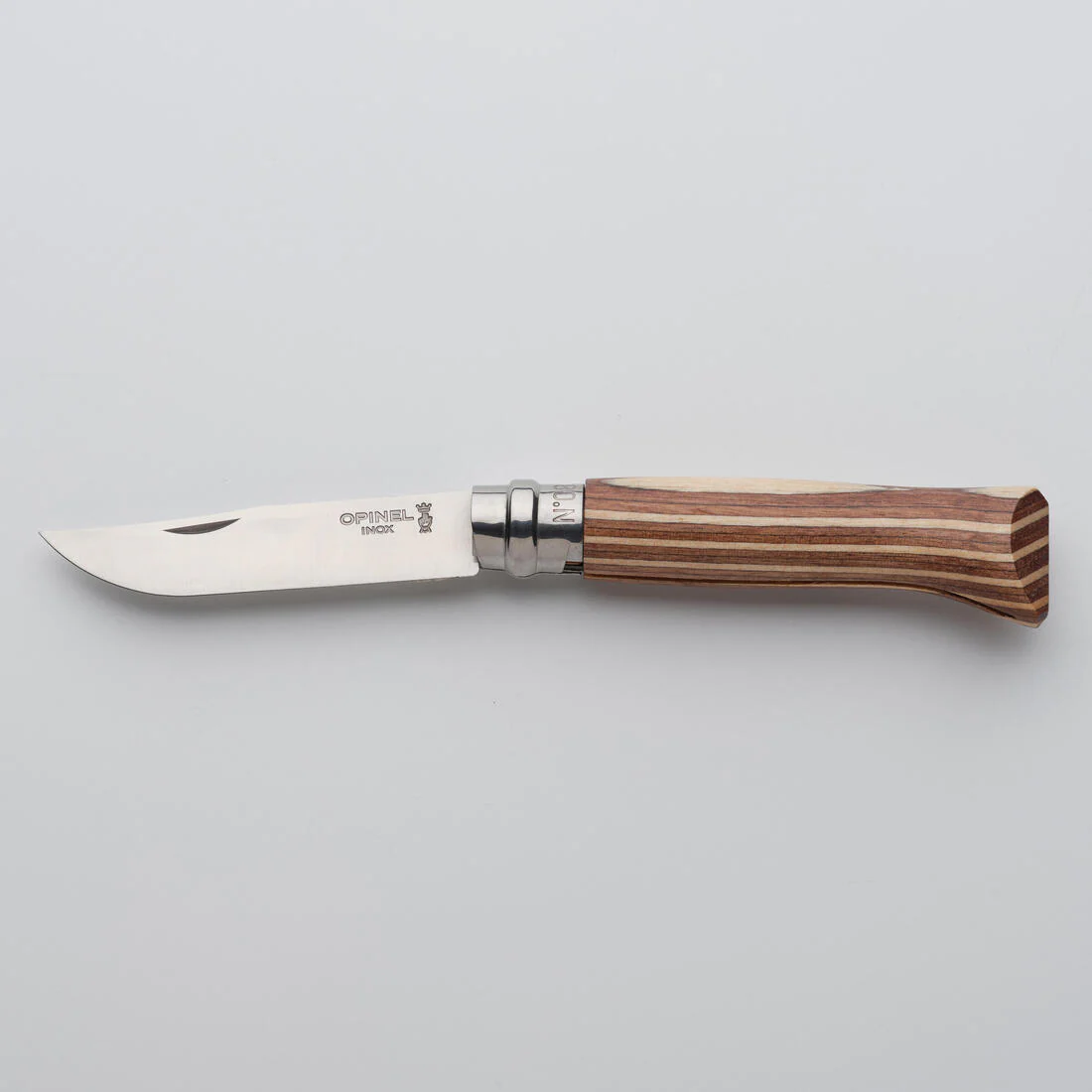 Couteau 8,5 cm Inox Opinel n°8 Bouleau Lamellé Brun - Image 3