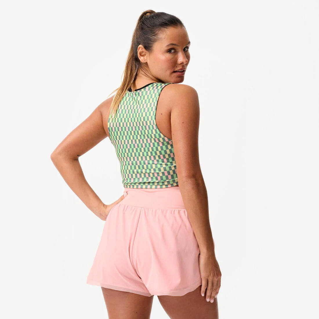 Crop top de fitness femme, multicolore - Image 3
