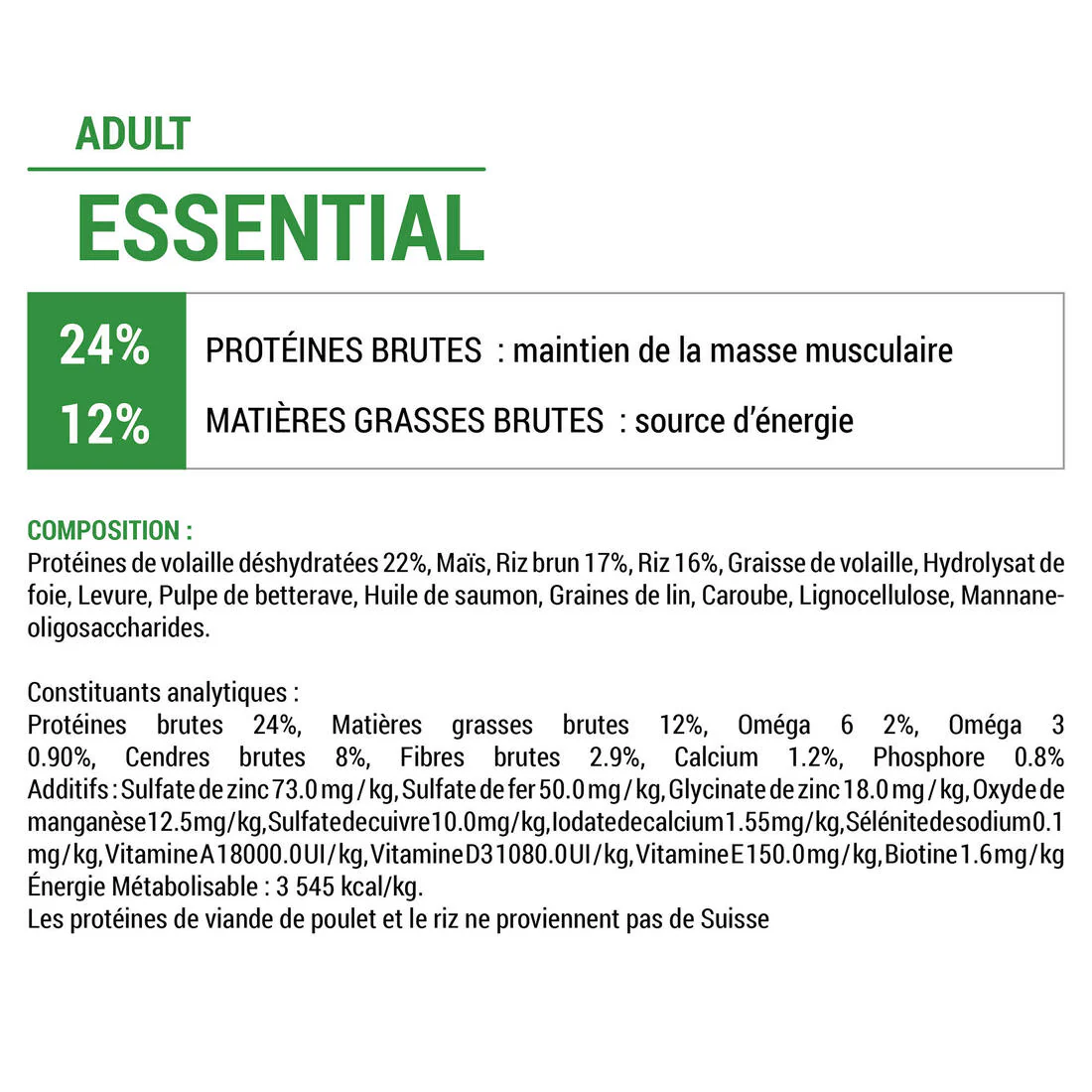 CROQUETTES CHIEN ADULT ESSENTIAL 12KG - Image 2