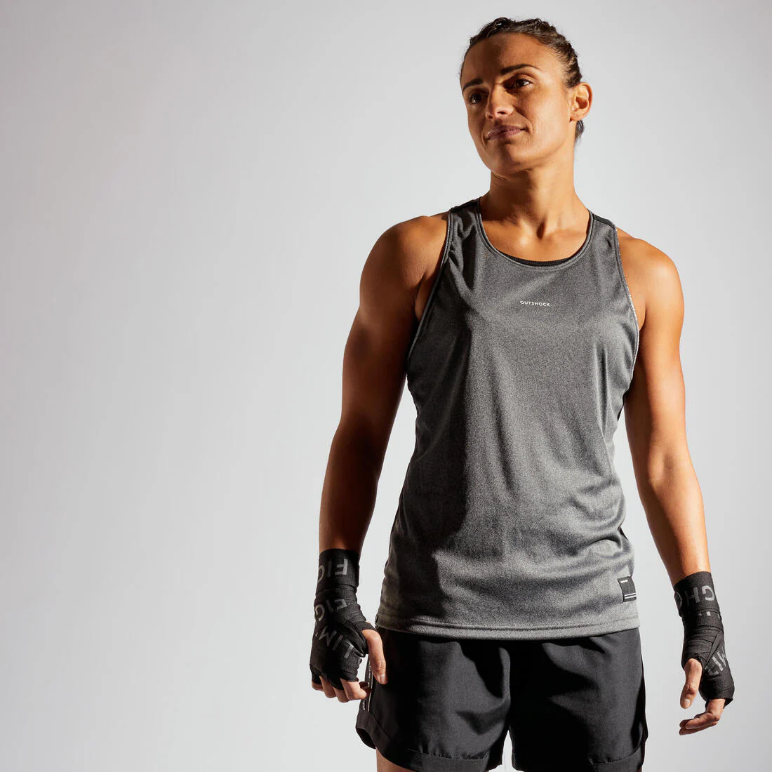 DÉBARDEUR DE BOXE FEMME 500 GRIS - Image 3