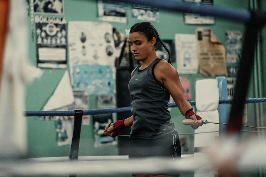 DÉBARDEUR DE BOXE FEMME 500 GRIS - Image 6