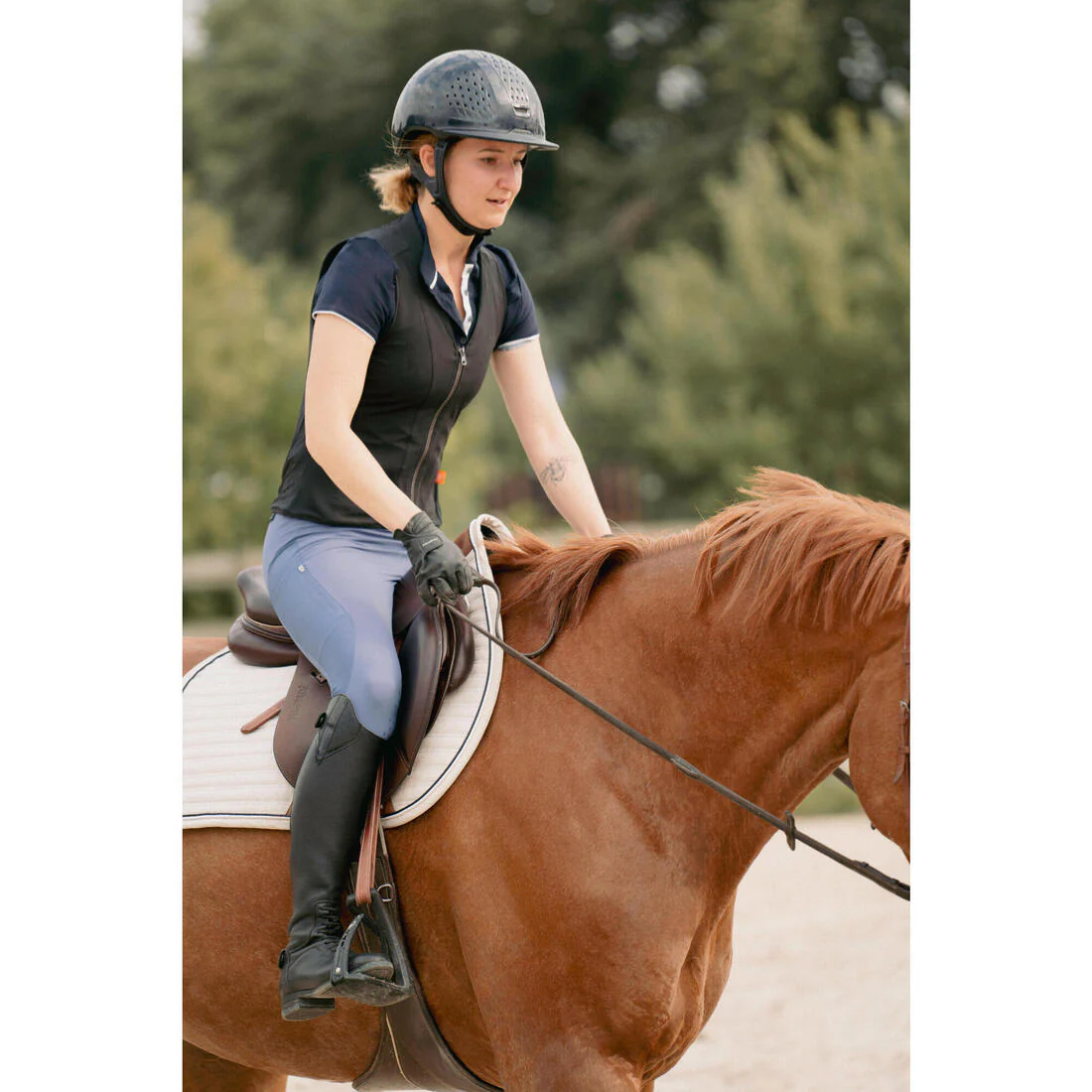 Dorsale d'équitation Souple 500 Adulte Noir D3O® - Image 9