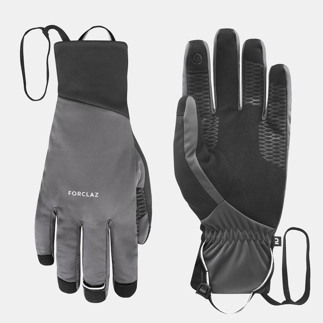 Gants tactiles coupe-vent de trekking adulte, MT900 gris - Image 2