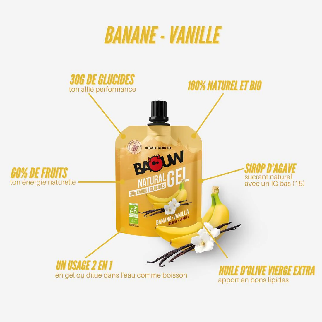 Gel énergétique banane vanille - 85g - Image 2